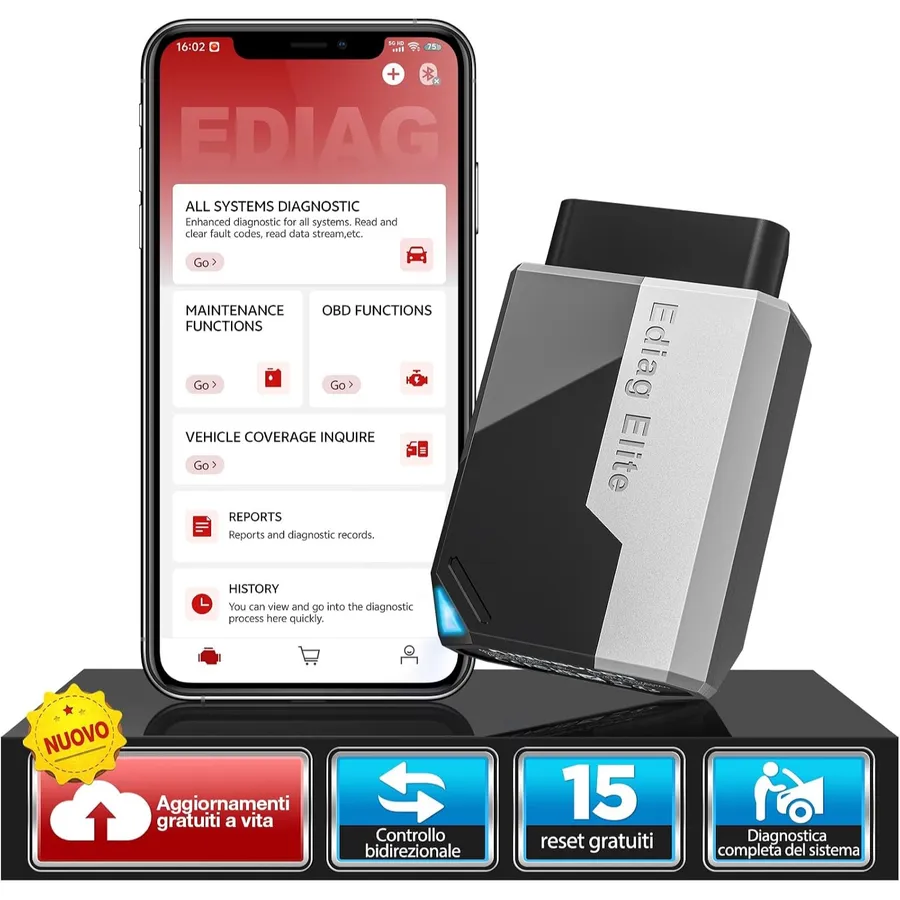 Kingbolen Ediag Elite - diagnosi OBD2 Bluetooth su smartphone